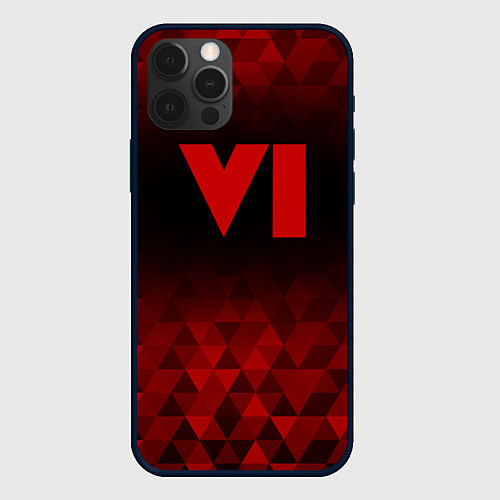 Чехол iPhone 12 Pro Max GTA 6 red poly / 3D-Черный – фото 1