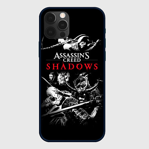 Чехол iPhone 12 Pro Max Assassins Creed Shadows - samurai / 3D-Черный – фото 1