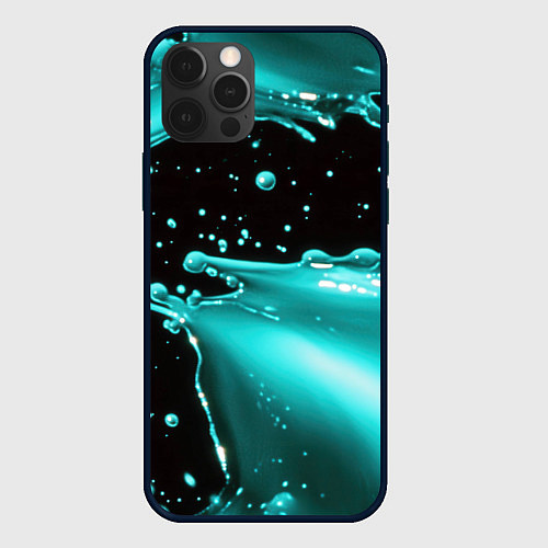 Чехол iPhone 12 Pro Max Разрыв голубой краски / 3D-Черный – фото 1