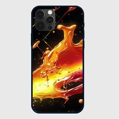 Чехол iPhone 12 Pro Max Динамичная краска текстура / 3D-Черный – фото 1