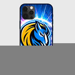 Чехол для iPhone 12 Pro Max Даллас Маверикс логотип в искрах, цвет: 3D-черный