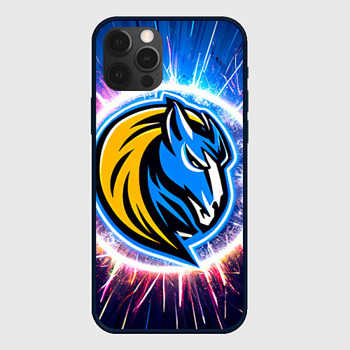 Чехол iPhone 12 Pro Max Даллас Маверикс логотип в искрах / 3D-Черный – фото 1