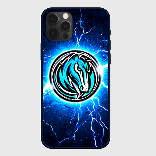 Чехол iPhone 12 Pro Max Даллас Маверикс в разрядах молний / 3D-Черный – фото 1
