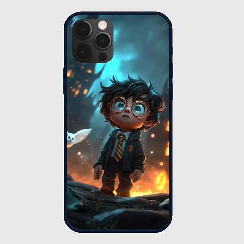 Чехол iPhone 12 Pro Max Маленький удивленный Гарри Поттер / 3D-Черный – фото 1