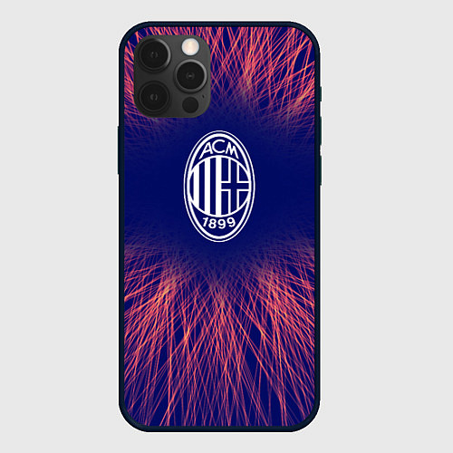 Чехол iPhone 12 Pro Max AC Milan red energy / 3D-Черный – фото 1