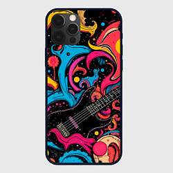 Чехол для iPhone 12 Pro Max Psychedelic abstract guitar, цвет: 3D-черный