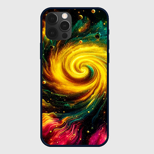 Чехол iPhone 12 Pro Max Neon space - ai art fantasy / 3D-Черный – фото 1