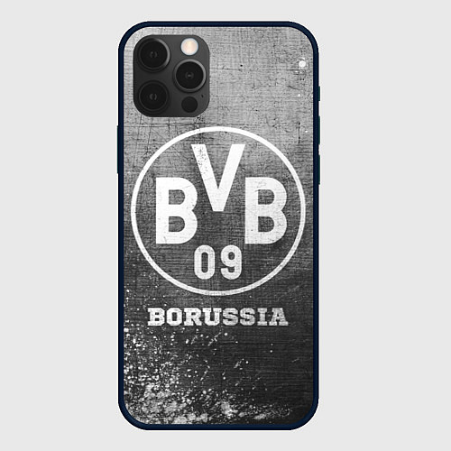 Чехол iPhone 12 Pro Max Borussia - grey gradient / 3D-Черный – фото 1