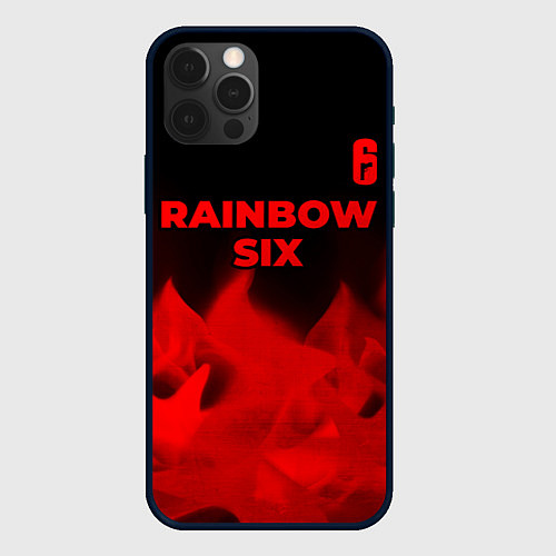 Чехол iPhone 12 Pro Max Rainbow Six - red gradient посередине / 3D-Черный – фото 1
