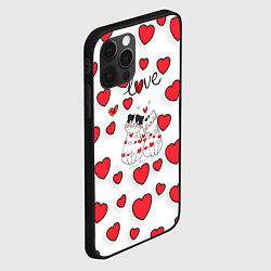Чехол для iPhone 12 Pro Max Кошачья романтика, цвет: 3D-черный — фото 2