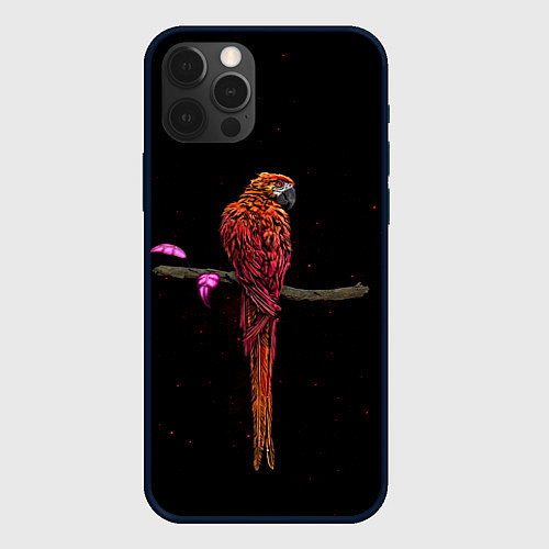 Чехол iPhone 12 Pro Max Попугай пирата / 3D-Черный – фото 1