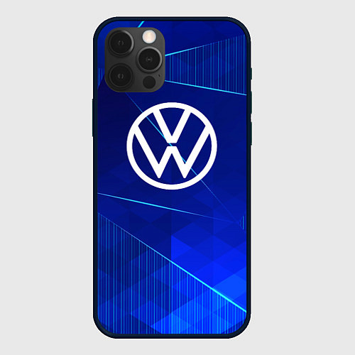 Чехол iPhone 12 Pro Max Volkswagen blue poly / 3D-Черный – фото 1
