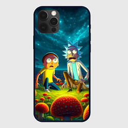 Чехол для iPhone 12 Pro Max Rick and Morty on the fly agaric planet, цвет: 3D-черный