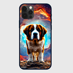 Чехол iPhone 12 Pro Max Сенбернар в космосе