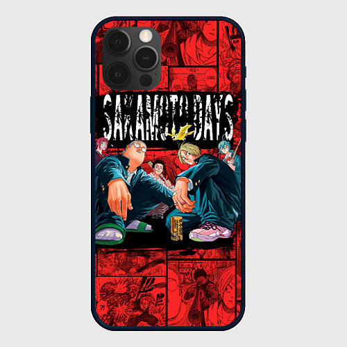 Чехол iPhone 12 Pro Max Дни сакамото герои / 3D-Черный – фото 1