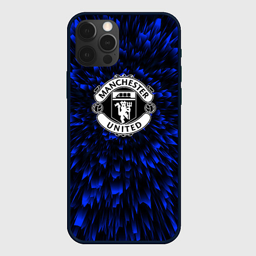 Чехол iPhone 12 Pro Max Manchester United blue energy / 3D-Черный – фото 1