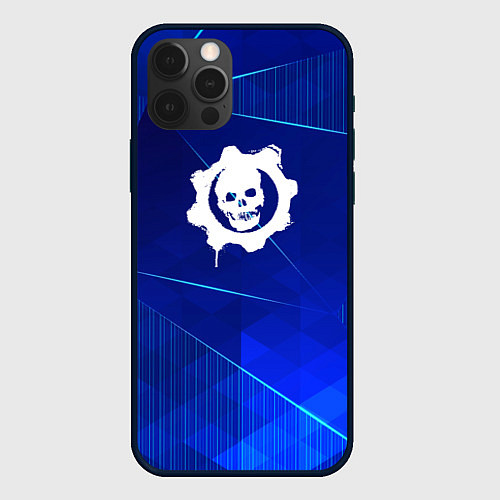 Чехол iPhone 12 Pro Max Gears of War blue poly / 3D-Черный – фото 1