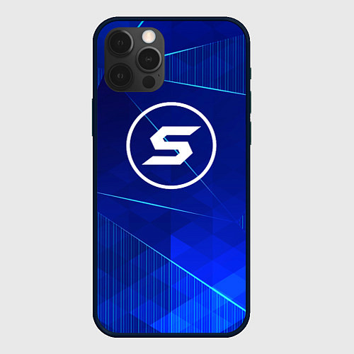 Чехол iPhone 12 Pro Max Skillet blue poly / 3D-Черный – фото 1