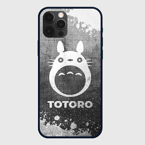 Чехол iPhone 12 Pro Max Totoro - grey gradient / 3D-Черный – фото 1