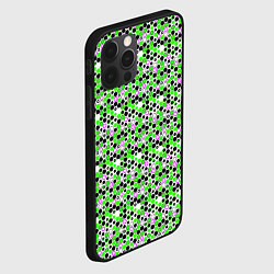 Чехол для iPhone 12 Pro Max Киберпанк шестиугольники зелёные, цвет: 3D-черный — фото 2