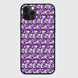 Чехол для iPhone 12 Pro Max Киберпанк шестиугольники фиолетовые, цвет: 3D-черный
