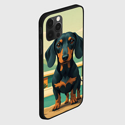 Чехол для iPhone 12 Pro Max Такса и лето, цвет: 3D-черный — фото 2