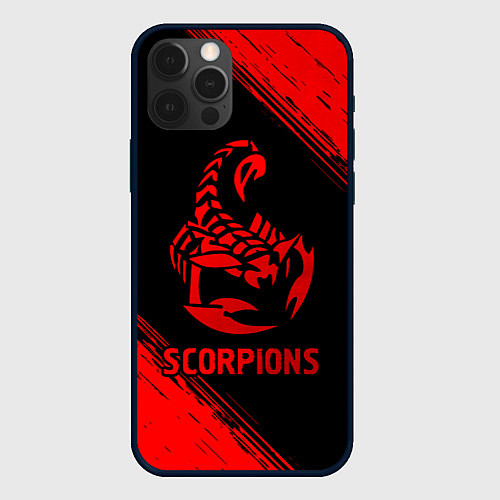 Чехол iPhone 12 Pro Max Scorpions - red gradient / 3D-Черный – фото 1