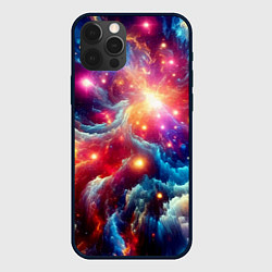 Чехол для iPhone 12 Pro Max Colorfull neon space clouds - ai art fantasy, цвет: 3D-черный