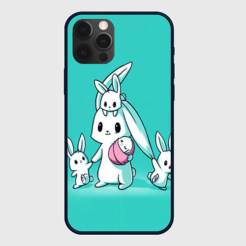 Чехол iPhone 12 Pro Max Кролик мама / 3D-Черный – фото 1