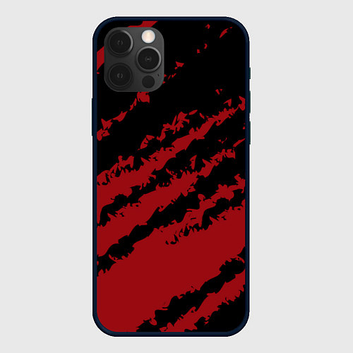 Чехол iPhone 12 Pro Max The color is red and black / 3D-Черный – фото 1