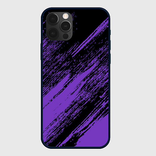 Чехол iPhone 12 Pro Max The color is purple and black / 3D-Черный – фото 1