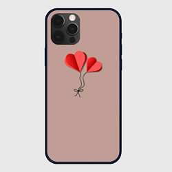 Чехол для iPhone 12 Pro Max Бумажные сердечки, цвет: 3D-черный