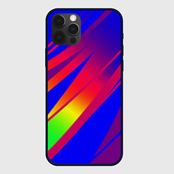 Чехол iPhone 12 Pro Max Красно-синий с полосами градиент