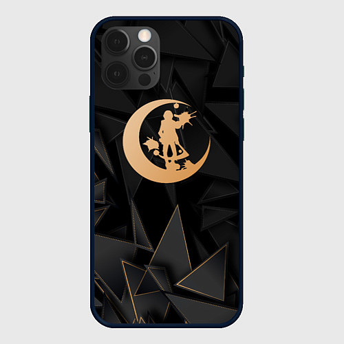 Чехол iPhone 12 Pro Max Angels of Death golden poly / 3D-Черный – фото 1