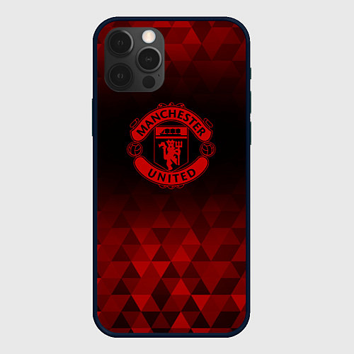 Чехол iPhone 12 Pro Max Manchester United red poly / 3D-Черный – фото 1