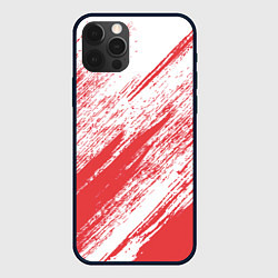 Чехол iPhone 12 Pro Max The color is white and red