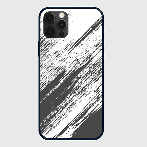 Чехол iPhone 12 Pro Max The color is gray and white / 3D-Черный – фото 1