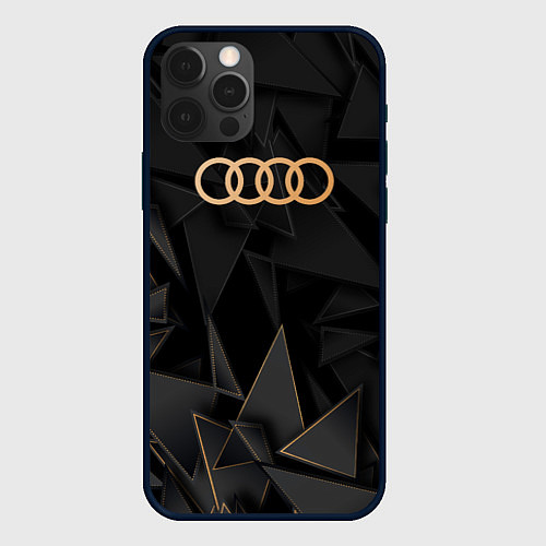 Чехол iPhone 12 Pro Max Audi golden poly / 3D-Черный – фото 1