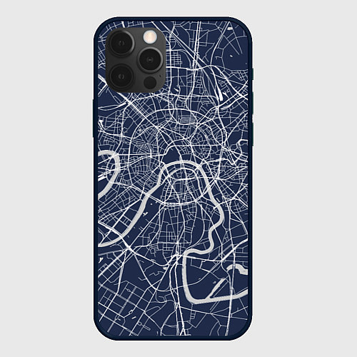 Чехол iPhone 12 Pro Max Карта Москвы - столица России / 3D-Черный – фото 1