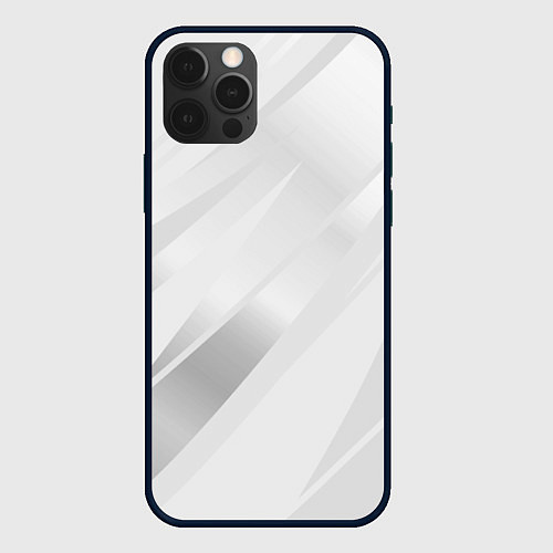 Чехол iPhone 12 Pro Max Светлый серый полосы с градиентом / 3D-Черный – фото 1