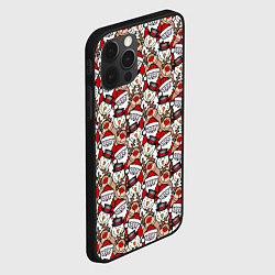 Чехол для iPhone 12 Pro Max Деды Морозы олени снеговики, цвет: 3D-черный — фото 2