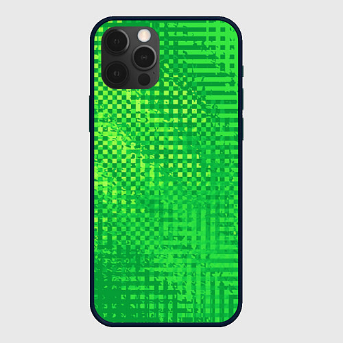 Чехол iPhone 12 Pro Max Сочный зелёный абстрактный / 3D-Черный – фото 1