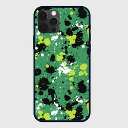 Чехол iPhone 12 Pro Max Кляксы на зелёном