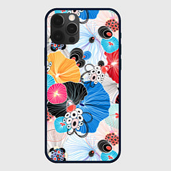 Чехол для iPhone 12 Pro Max Цветы - абстрактные узоры, цвет: 3D-черный