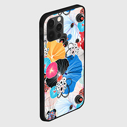 Чехол для iPhone 12 Pro Max Цветы - абстрактные узоры, цвет: 3D-черный — фото 2