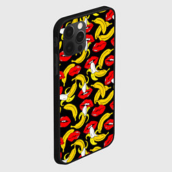Чехол для iPhone 12 Pro Max Губы и бананы, цвет: 3D-черный — фото 2