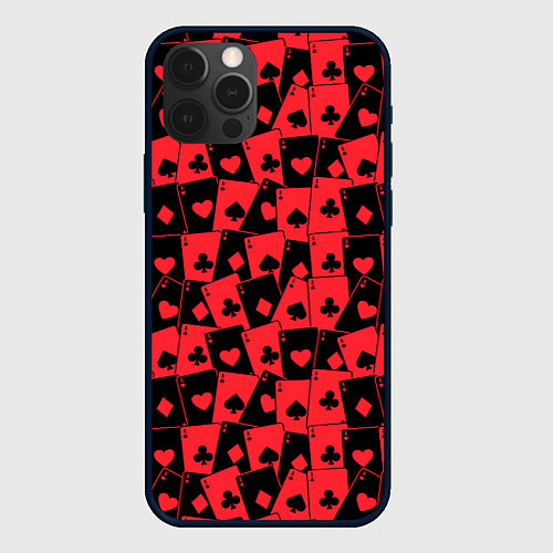 Чехол iPhone 12 Pro Max Тузы черно-красные / 3D-Черный – фото 1
