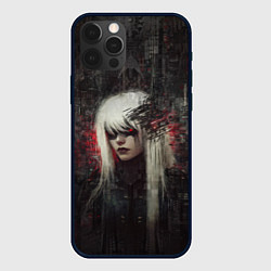 Чехол для iPhone 12 Pro Max Беловолосая девушка-киборг, цвет: 3D-черный