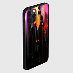 Чехол для iPhone 12 Pro Max Разноцветная рельефная краска текстура, цвет: 3D-черный — фото 2