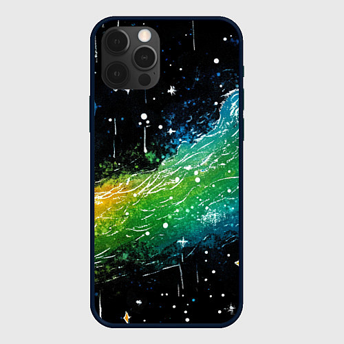 Чехол iPhone 12 Pro Max Радужная слизь на черном / 3D-Черный – фото 1